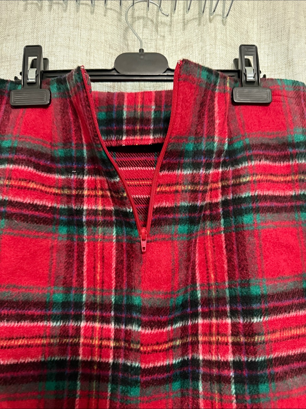 Copper Key Red Wool-Blend Plaid Mini Skirt - Picture 4 of 7